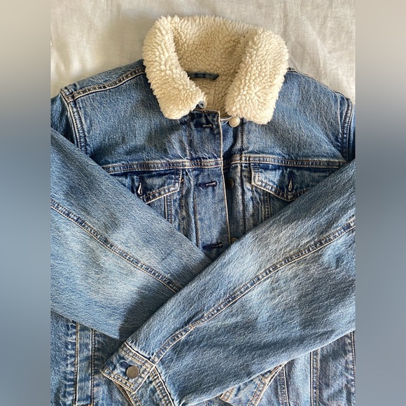 Jean denim shearling jacket target universal thread - Picture 6 of 13